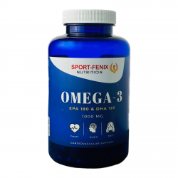 Жирні кислоти Концентрат риб'ячого жиру OMEGA-3 ТМ SPORT-FENIX, 1000 мг EPA180 & DHA120, 120 капсул